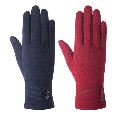 Guantes de algodón y Cachemira para mujer, manoplas femeninas de felpa para deportes en el interior, para Fitness, pantalla táctil, dedos completos, C54 ► Foto 1/2