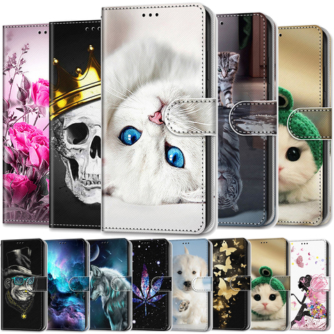 Funda con tapa para Huawei Y7 Y5 Y6 2022, carcasa tipo billetera para Huawei P Smart Plus 2022, Funda de cuero de lujo con ranura de tarjeta de soporte ► Foto 1/6