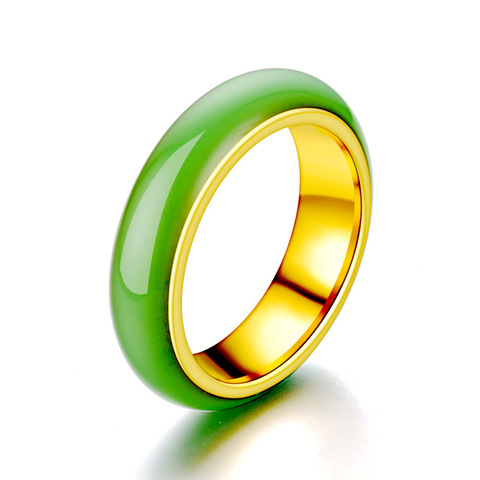 Ramos-anillos de acero inoxidable para mujer, joyería de cerámica brillante a la moda, venta al por mayor ► Foto 1/6