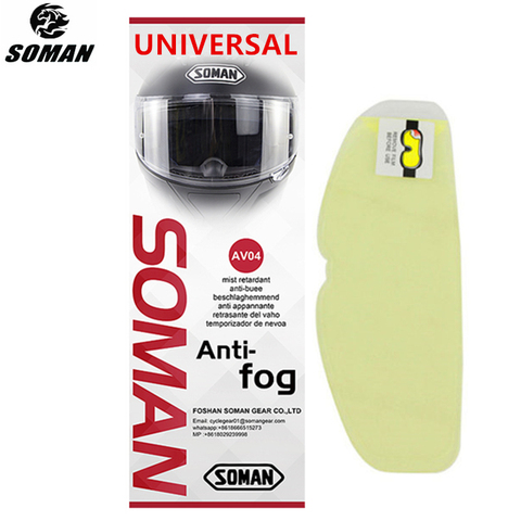 SOMAN invierno Universal de la motocicleta del casco de visor de filme Anti niebla alta claro lentes para casco de motocicleta películas para visera cascos AV04 ► Foto 1/6