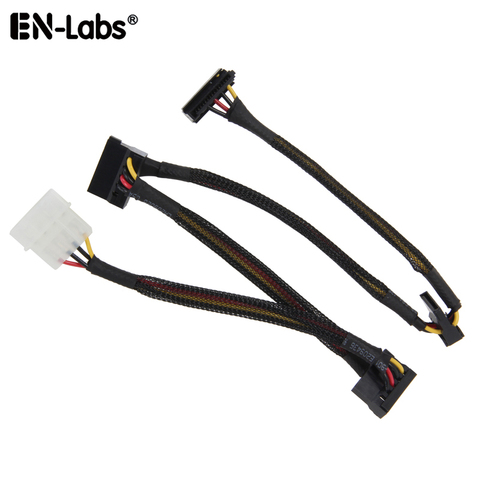 Cable divisor de potencia Molex de 4 pines a 2, 3, 4 SATA, adaptador de 90 grados, divisor de conector de alimentación, disco duro HDD ► Foto 1/5