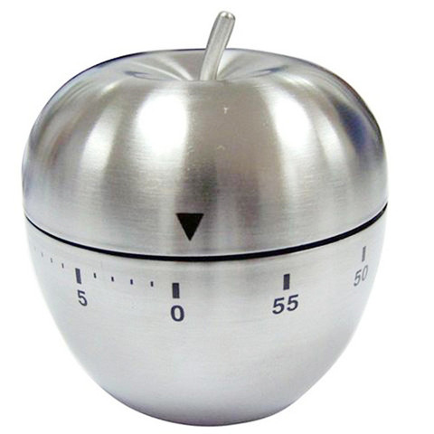 Nuevo temporizador mecánico de cocina, maquinaria de manzana de acero inoxidable, cuenta abajo, recordatorio, alarma, reloj, intervalo S, herramientas de cocina ► Foto 1/4