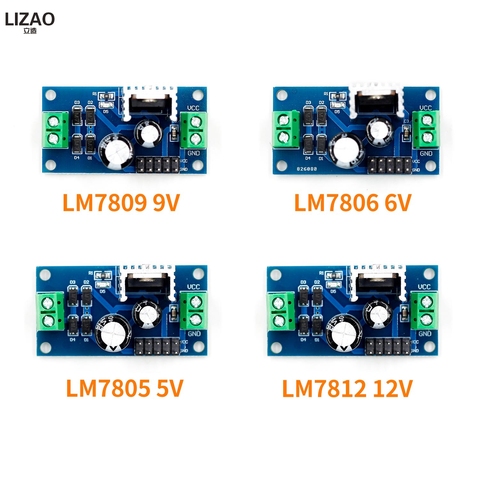 LM7805 LM7806 LM7809 LM7812 módulo de fuente de alimentación con regulador de voltaje de tres terminales CC/ca de 5V, 6V, 9V, 12V de salida máxima de 1.2A ► Foto 1/6