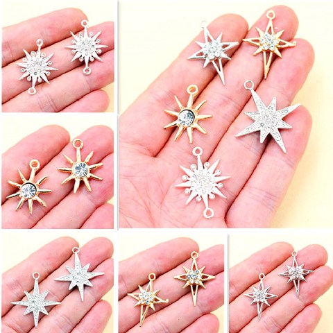 Colgante de sol y estrella hecho a mano, accesorios de pulsera, abalorios, joyería artesanal, 5 uds. ► Foto 1/6