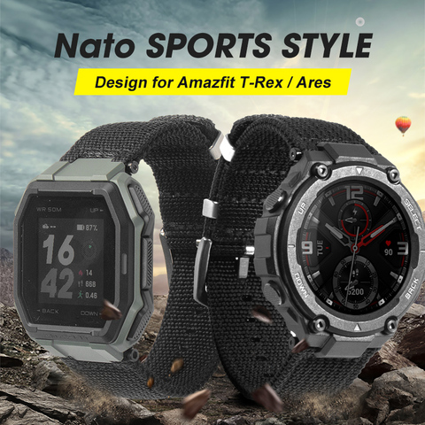 Correa de nailon para reloj inteligente Amazfit t-rex Ares, accesorios de repuesto para pulsera ► Foto 1/6