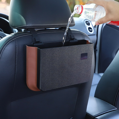 Organizador de almacenamiento de coches plegable, impermeable, para colgar basura en el asiento trasero, con mesa pequeña, bolsa de almacenamiento para automóvil ► Foto 1/6