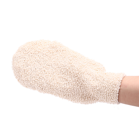 1 unidad de guantes de ducha exfoliantes para lavar la piel de Spa, guantes de baño de fibra de bambú Natural, paños de baño exfoliantes ► Foto 1/6