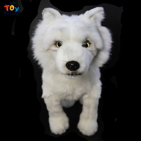 Peluches de Lobo Blanco realistas para niños y adultos, muñecos de felpa de animales de peluche, regalos de cumpleaños, manualidades decorativas para la habitación del hogar, novedad ► Foto 1/1