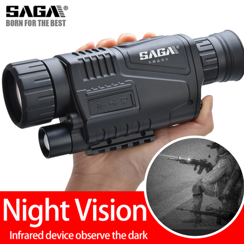 SAGA Digital infrarrojo visión nocturna Monocular alcance 5 zoom visor nocturno imager para caza Camping telescopio de caza al aire libre ► Foto 1/6