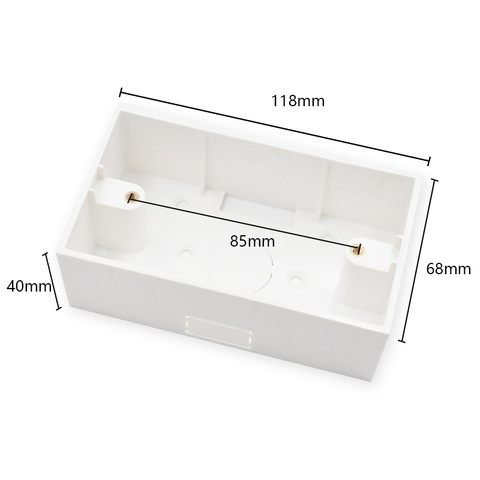 Caja de empalme de interruptor de montaje en pared, superficie de alta calidad, 118x68x40mm, para interruptores de pared de tipo 118 y enchufes ► Foto 1/6