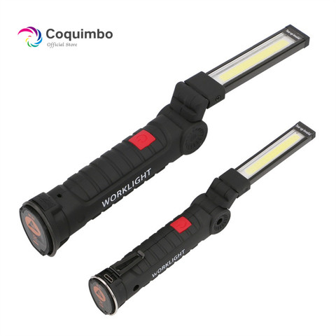 1 * COB LED Lámpara USB recargable construido en la batería de luz LED con imán portátil linterna de Camping al aire libre de trabajo antorcha ► Foto 1/6