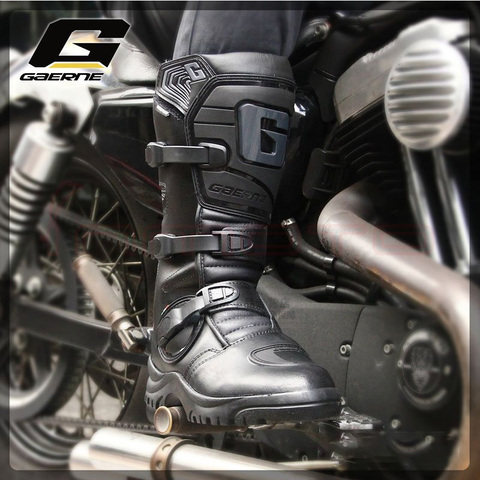 GAERNE-Botas de motociclismo de gran tamaño para hombre, botines italianos originales, impermeables y anticaída, Botas Largas de rally de piel de vaca ► Foto 1/5