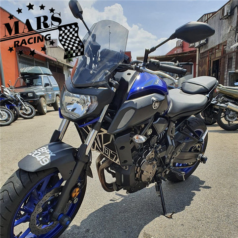 Motocicleta parabrisas parasol Viser de FZ07 MT-07 MT07 2022 de 2022 18-19 burbuja doble. ► Foto 1/5