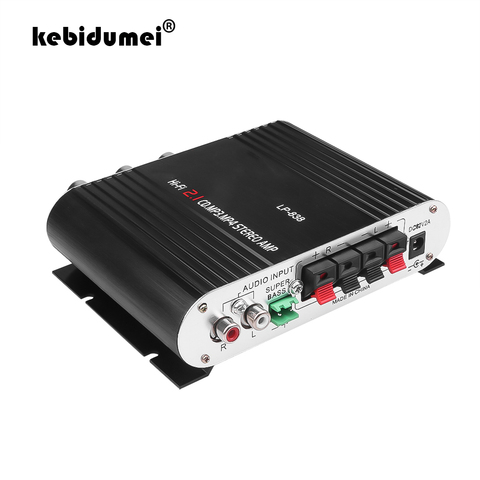 Kebidumei-AMPLIFICADOR DE POTENCIA LP-838 para coche, Hi-Fi, 2,1, 200W, 12V, MP3, Radio, Audio, altavoz estéreo con graves, reproductor potenciador para moto y hogar ► Foto 1/6