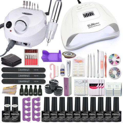 Set de manicura, set para uñas con lámpara UV LED de 120/80/54W, conjunto de esmaltes de uñas de Gel, taladro eléctrico, herramientas de manicura ► Foto 1/6