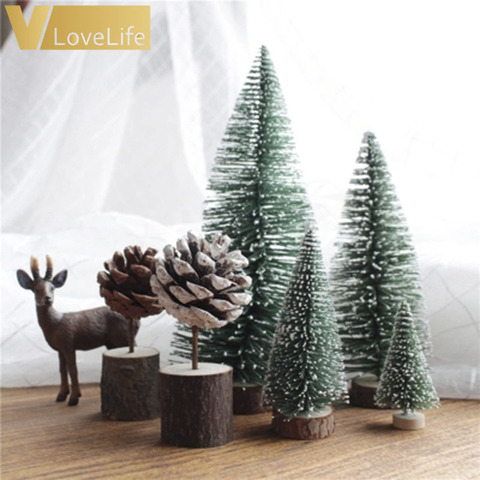 Mini árboles de pino pequeño para decoración del hogar, árbol de Navidad de 4,5 cm para decoración del hogar, regalos para niños, bricolaje, 15 Uds., 2022 ► Foto 1/6