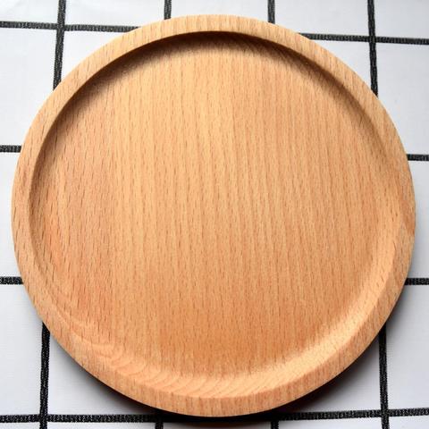 Plato de aperitivos de 14cm, pequeña redonda y de madera para pastel, Plato de frutas, tabla para Sushi, bandeja de madera, vajilla personalizada con logotipo ► Foto 1/6