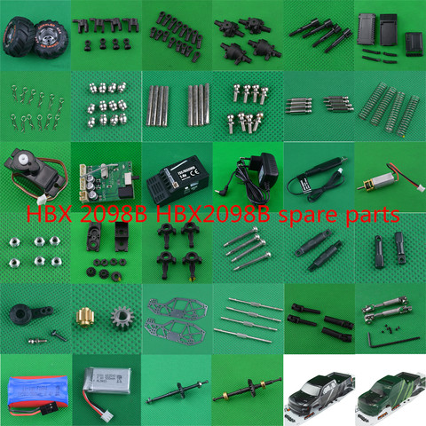 HBX-1/24 piezas de repuesto de coche teledirigido, motor de engranaje servo receptor, eje de transmisión, tornillo de neumático, cargador de carcasa de coche R, tuerca pasador, taza, etc., 2098B, HBX2098B ► Foto 1/6