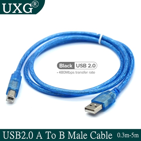 Cable USB 2,0 tipo A macho A B macho para impresora, cable corto para HUB de impresora, Cartucho de disco duro USB de 25cm, 1,8 m, 6 pies, 3m, 5m, 15 pies ► Foto 1/3