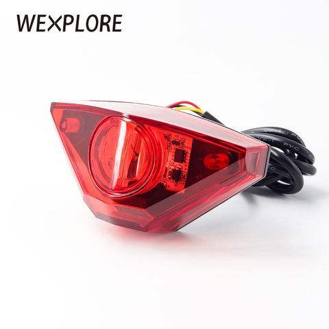 WEXPLORE-luz trasera de freno para bicicleta eléctrica, lámpara LED para Ebike, con entrada DC6V 12V 24V 36V 48V 60V 72V ► Foto 1/6