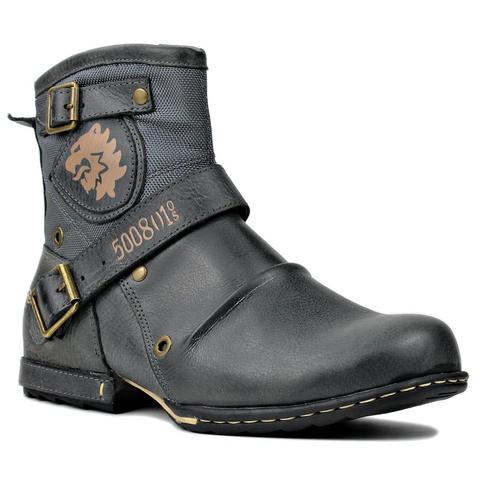 Botas de cuero auténtico para hombre, botines masculinos de estilo occidental inglés, para motocicleta, temporada primavera Otoño, 2022 ► Foto 1/6