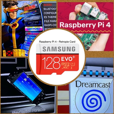 RetroPie-tarjeta SD 128GB para Raspberry Pi 4, Más de 14000 juegos, más de 45 emuladores preinstalados, ES NES FC PS NEOGEO PSP PC ► Foto 1/6