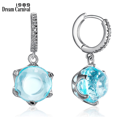 DreamCarnival1989, superventas, pendientes de circón cúbico especial cortado para mujer, piedra de Color azul cielo, joyería elegante al por mayor WE3819 ► Foto 1/6