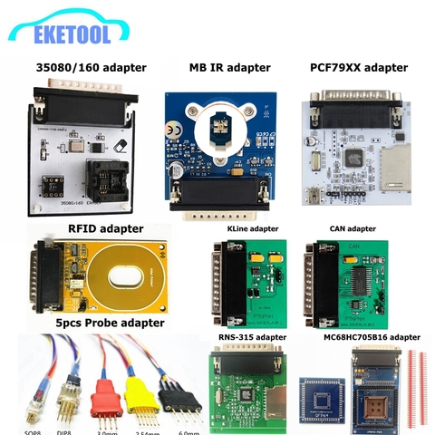 Programador IPROG + Prog, piezas de repuesto, CAN BUS/k-line/RFID/MB IR/PCF79XX/5 uds., adaptadores de sonda sin soldadura/35080/160 ► Foto 1/6