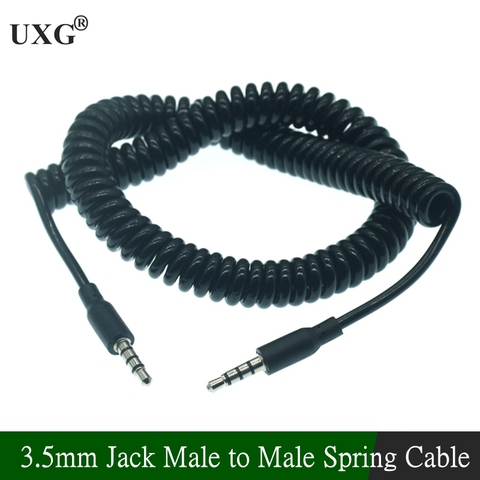 Cable de Audio para auriculares macho a macho, 3/10TF, 4 polos, Cable auxiliar de 3,5mm con micrófono, 0,6 M, 2M, color negro ► Foto 1/1