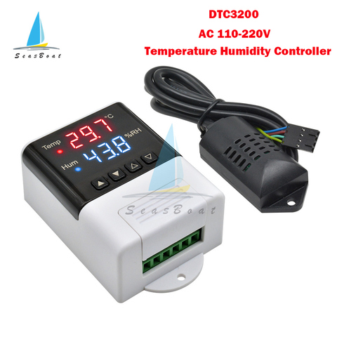 Controlador de temperatura y humedad para incubadora de Acuario, SHT20 termorregulador, CA 110-220V, Termostato Digital LED, higrostato ► Foto 1/6