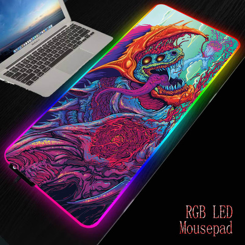 XGZBig-alfombrilla grande RGB para Gaming alfombrilla de ratón para Gamer XL, Cs Go Hyper, Beast, PC, ordenador, retroiluminación Led XXL, teclado, alfombrilla de escritorio ► Foto 1/6