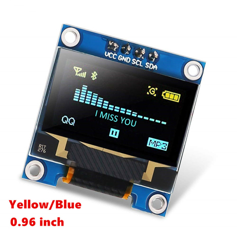 0,96 pantalla oled azul I2C CII serie 128x64 OLED LED LCD ssd1309 0,91 pulgadas Módulo de pantalla oled para Arduino Raspberry Pi pantalla ► Foto 1/5