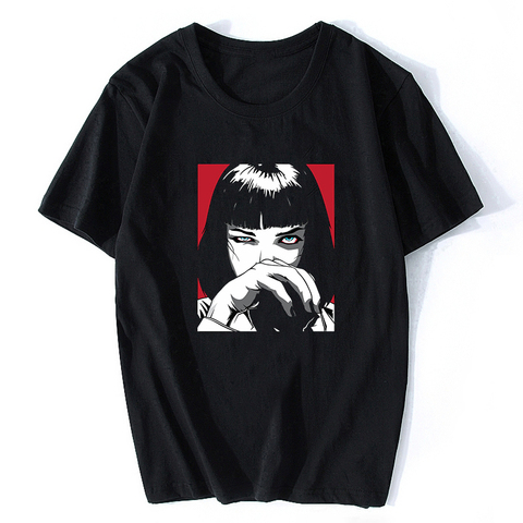 Quentin Tarantino-Camiseta Vintage de Pulp Fiction Mia para hombre y mujer, ropa de calle de película de algodón de los 90, ropa de estética Punk Rock ► Foto 1/3