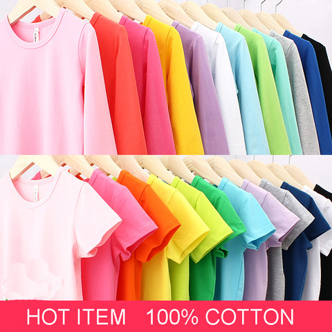 Otoño nuevo 100% algodón niños camiseta Color caramelo manga larga bebé niños niñas camiseta niños suéteres Tee chica niños ropa ► Foto 1/6