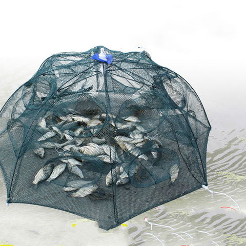 Red de pesca portátil doblada de 4-20 agujeros, redes de fundición de red hexágono para peces, Crayfish, camarón, trampa para tanque, jaulas de malla Tra ► Foto 1/6
