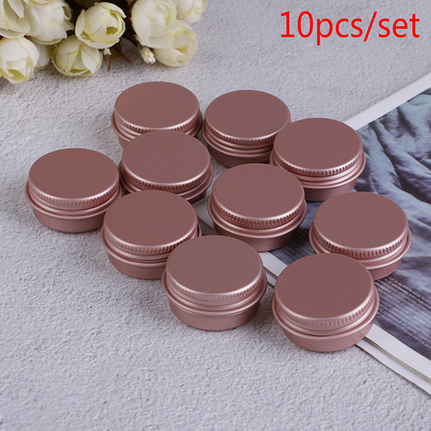 Envases cosméticos de Metal 10g con tapa, frascos de aluminio vacíos, color rosa, para crema de ojos, acondicionador de pelo, alta calidad ► Foto 1/6