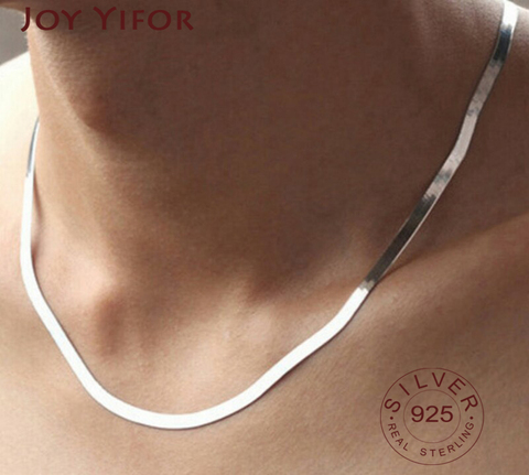 Collar de plata de ley 925 Unisex, cadena con eslabones estilo serpiente, con cierre de langosta ► Foto 1/6