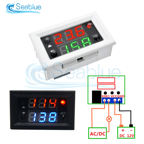 DC 12V Dual pantalla Módulo de relé de tiempo relé de retardo de tiempo Mini LED Relé Digital temporizador tiempo demora tiempo de ciclo interruptor de Control de casa ► Foto 1/6