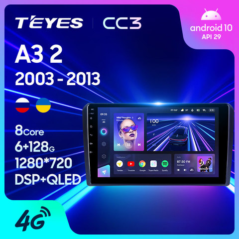 TEYES CC3-REPRODUCTOR DE Radio para coche, navegador estéreo, 2 din, DVD, para Audi A3, 2, 8P, 2003-2012, S3, 2, 2003-2012, RS3, 1, 2003, 2013, 2006 ► Foto 1/6