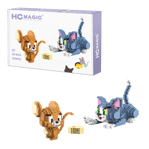 1524 Uds. Bloques de construcción de diamante de dibujos animados clásicos gato y ratón Tom y Jerry modelo Jerry Mini Micro ladrillos juguetes para regalo ► Foto 1/5
