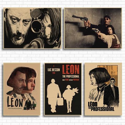 Leon-pegatinas de Pared Vintage profesional, cartel de película Retro, decoración de Pared, decoración para el hogar ► Foto 1/6