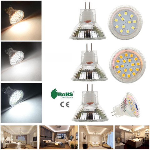 Bombilla LED MR11 GU4 de 35mm, 2W, 3W, 120LM, 150LM, 2835 SMD, lámpara de CA/DC12V-24V, color blanco frío y cálido, reemplaza la iluminación halógena ► Foto 1/6