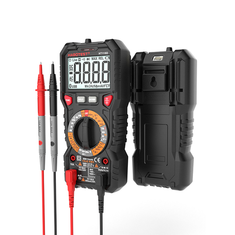 Habotest-multímetro Digital Profesional NCV HT118A HT118C, multímetro AC/DC de 6000 recuentos, probador de capacitancia de Transistor de frecuencia ► Foto 1/6