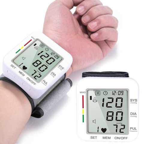 Monitor de presión arterial para muñeca, dispositivo para medir frecuencia cardíaca, tonómetro, esfigmomanómetro ► Foto 1/6