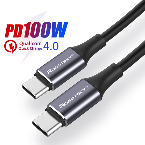 Cable USB C a tipo C de 60W/100W Cable de carga rápida PD Cable de transmisión de datos de alta velocidad para Mac, Huawei, Samsung Cable tipo C ► Foto 1/6