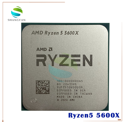 AMD-procesador de CPU Ryzen 5 5600X R5 5600X, 3,7 GHz, seis núcleos, 12 hilos, 65W, L3 = 32M, enchufe 100-000000065, AM4, sin ventilador ► Foto 1/1