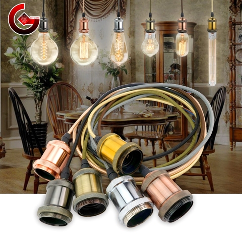 Luces colgantes LED E27 de 1 metro, soporte de lámpara Retro Edison de aluminio, 110V, 220V, lámpara Industrial, decoración Vintage ► Foto 1/6