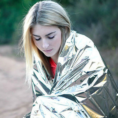 Manta térmica de emergencia para exteriores, manta de supervivencia impermeable, de aluminio, para rescate de emergencia, Militar ► Foto 1/6