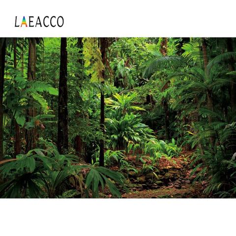 Laeacco sueño Selva Verde bosque Tropical bosque con árboles Natural escena fondo de fotografía de estudio fotográfico Photocall ► Foto 1/6