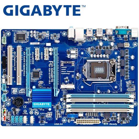 GIGABYTE-placa base de escritorio GA-Z77P-D3, Z77, Socket LGA 1155, i3, i5, i7, DDR3, 32G, ATX, UEFI BIOS, Original, usada, Z77P-D3 ► Foto 1/3